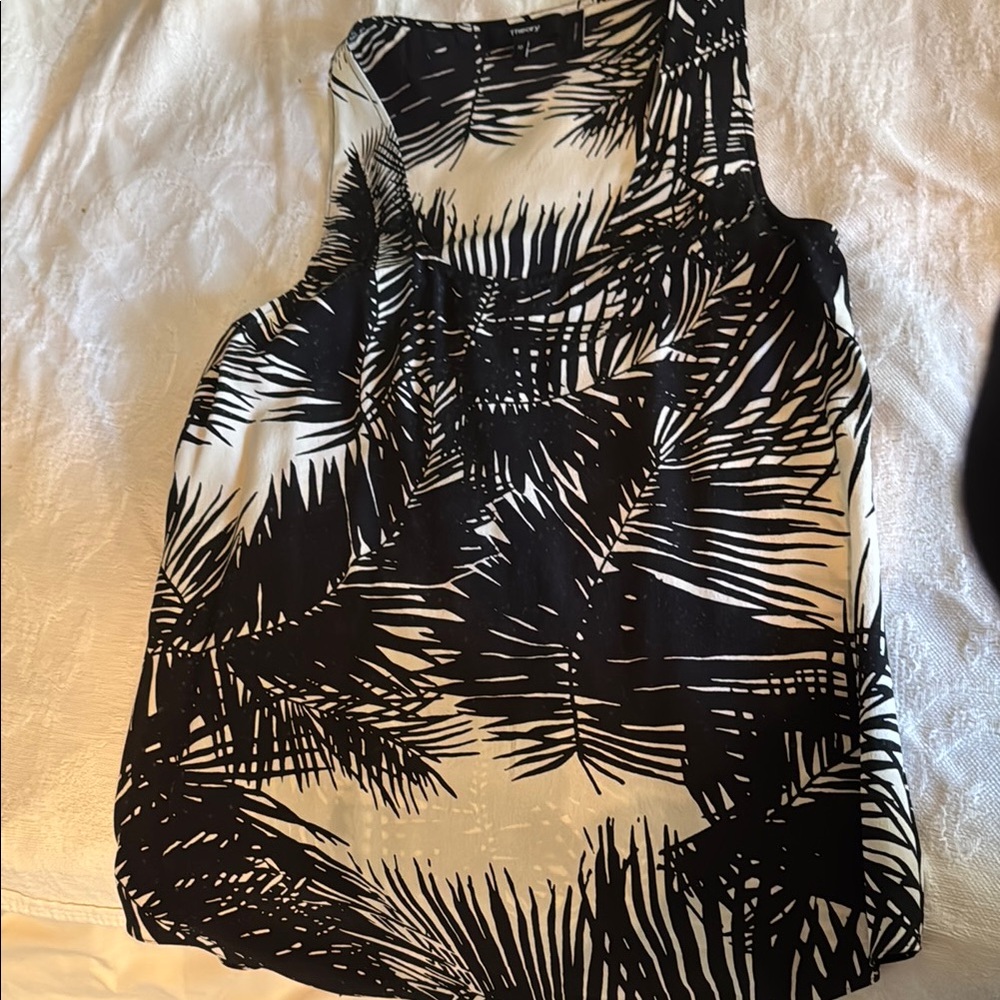 Theory silk Palm Print Women's tank Top